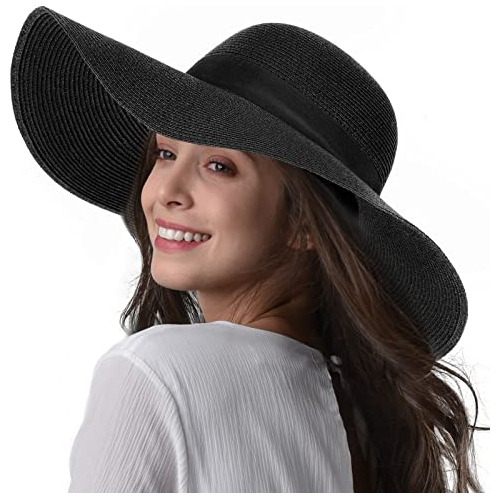 Sombrero De Paja Para Mujer Ala Ancha