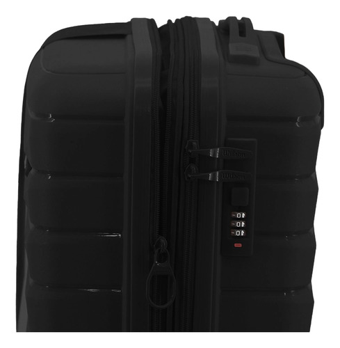 Valija Carry On Wilson De Viaje Para Cabina Maleta Equipaje Avión 20 Pulgadas Rígida Ruedas 360° Color Negro