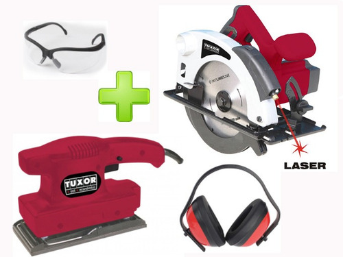 Imagen 1 de 6 de Kit Set Lijadora + Sierr Circular Tuxor Gtia 1 Año Tconviene