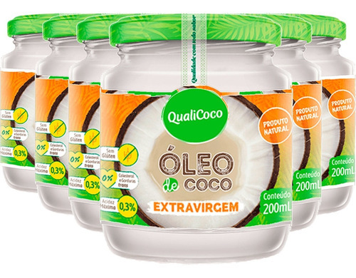 Óleo De Coco Extravirgem Qualicoco 200ml (6 Unidades)