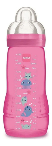 Mamadeira Mam 330ml Easy Active Cor Rosa peixinhos do mar