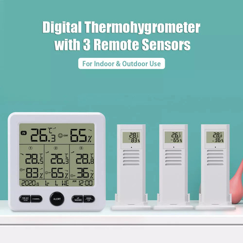 Q Termohigrómetro Digital Inalámbrico Con 9 Sensores Remotos