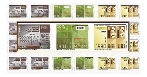Folha Inteira Selo 3759-3761 História Computação Brasileira