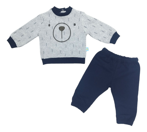 Pants Afelpado 3p Sudadera Cara Osito Y Pañalero Bebé Niño