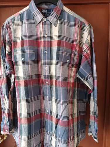 Camisa Ralph Lauren Polo Xl Adulto Lino-algodón 