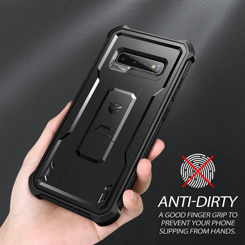 Funda Dexnor Para Samsung Galaxy S10 Plus, Protector De Pantalla Y Soporte Integrados, Funda De Protección De Grado Militar