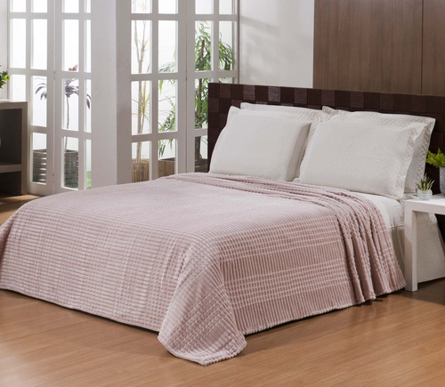 Cobertor Manta King Macio Canelado Cores Cor Rose