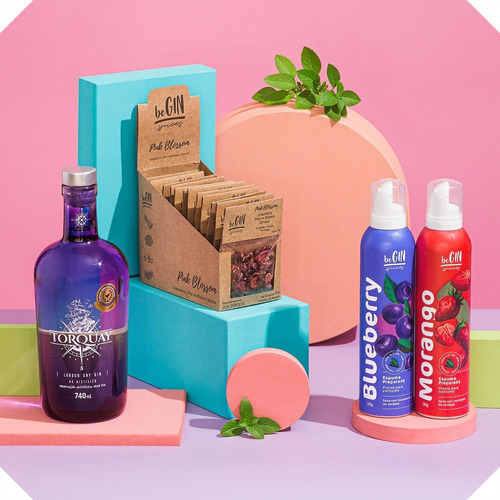 Combo Gin Torquay + Box Pink + Espumas Morango E Blueberry