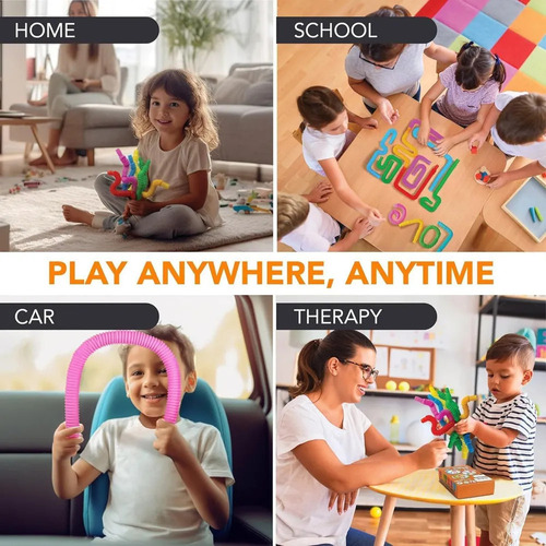 Para 96 Piezas Pop Tubes Fidget Toys, Juguetes Sensoriales