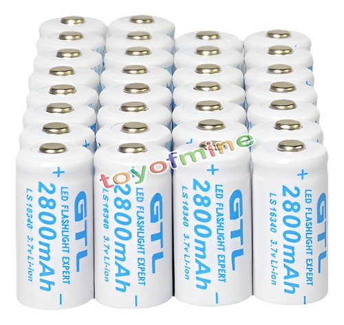 30pcs Cr123a 123a Cr123 16340 3.7v 2800mah Batería Celular P