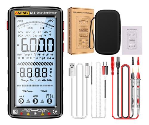 Multímetro Digital Inteligente Aneng 681, 6000 Cuentas, Anti