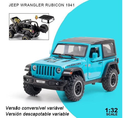 Vehículo Miniatura De Metal Jeep Wrangler 1/32 Vehículo Todo