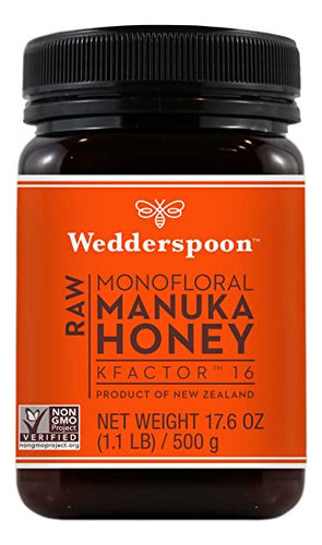 Wedderspoon Miel De Manuka Cruda Premium, Kfactor 16, 17.6 O