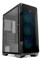 Comprar Gabinete Gamer Pichau Pouter 3 Lateral De Vidro Preto com 3 fans RGB