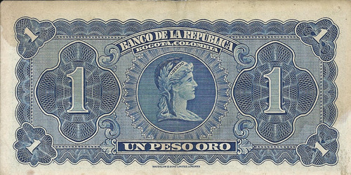 Colombia 1 Peso Oro 7 Agosto 1953