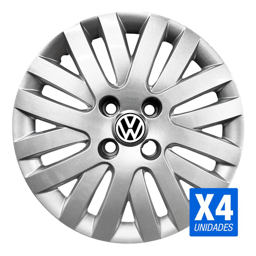 Juego X4 Tazas 14 Pulgadas Vw Gol Trend 2008 2011 Con Logo