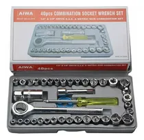 Comprar Kit de herramientas con trinquete reversible, juego de enchufes, 40 unidades