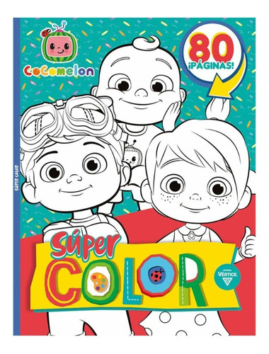 Libro Para Colorear Vertice Super Color 80 Pag Cocomelon