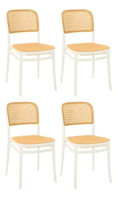 Kit 4 Cadeiras De Jantar Roma Para Sala E Cozinha Magazine Decor Cor Branco