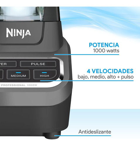 Licuadora Ninja Co610 Profesional 4 Vel 2.1 Lt Vaso Plastico