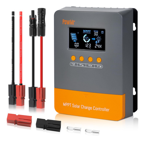 Powmr Controlador De Carga Solar Mppt De 60 Amperios 12v/24v