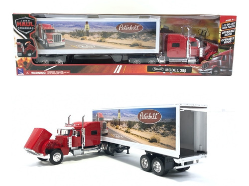 Trailer Peterbilt 389 Caja Seca Ruta 66 Escala 1:32 New Ray