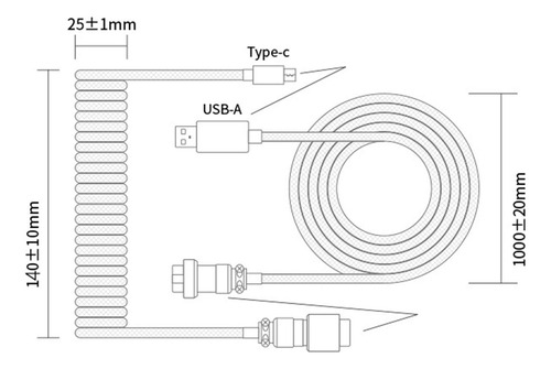 Cable Usb Tipo C Cable De Muelle En Espiral Con Conector De