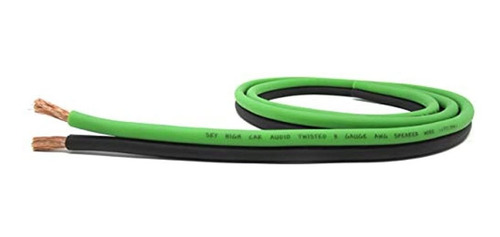 25 Pies Verdadero Calibre 8 Awg Cable De Altavoz Cca Gr / Bk