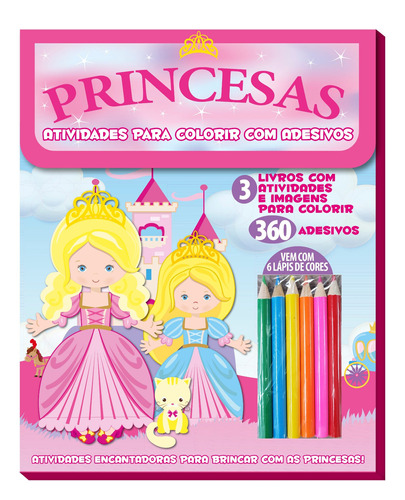 Princesas Atividades Para Colorir Com Adesivos, de  On Line a. Editora IBC - Instituto Brasileiro de Cultura Ltda, capa mole em português, 2020