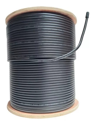 Cable Coaxial Rg6 Negro Rollo De 305 Mts Al 90 %