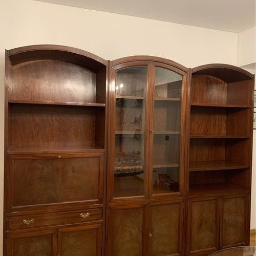 Mueble Antiguo Con Vitrina Estilo Inglés