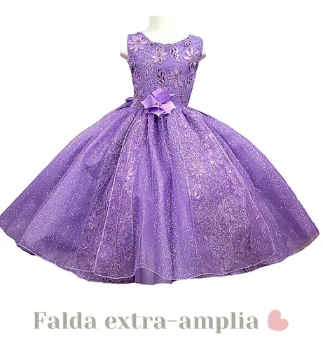 Vestido Ni a Fiesta Paje Presentaci n Damita Lila