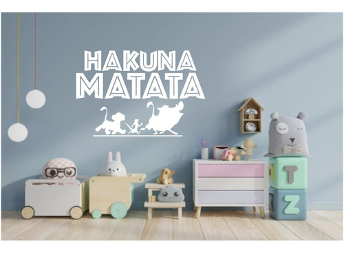 Hakuna Matata Adhesivo Para Pared Habitación Infantil Calco