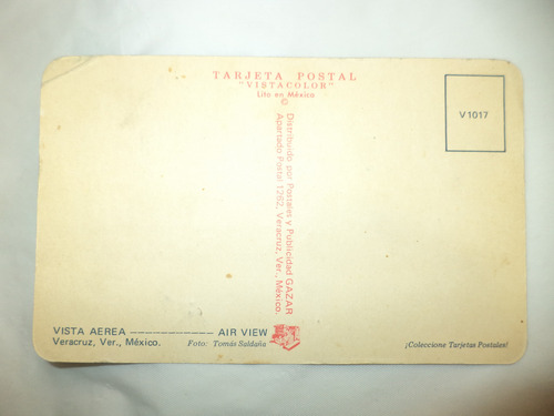 Postal (circa 1970) Vista Aérea De Veracruz (Usado)