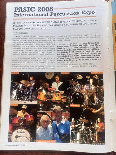 Revista Bateristas Al Sur N° 25 Año 2009 #fa (Usado)