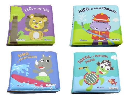 Colección 4 Libros Hule Para Baño Para Bebés Hora Del Baño