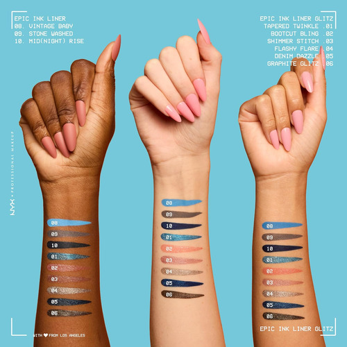 Nyx Professional Makeup Epic Ink Glitz Liner, Delineador Líq