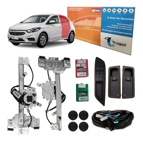 Vidro Elétrico Onix Lt 2017 2018 2019 Traseiro Kit Tragial
