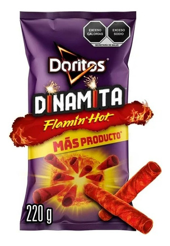 4 Pzas Botana Sabritas Doritos Flamin Hot 220 G
