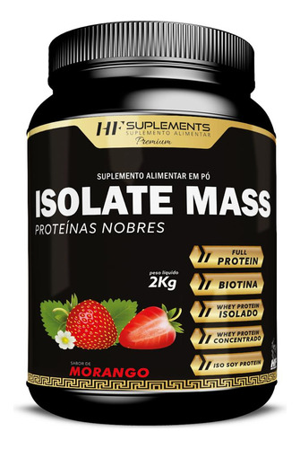 Isolate Mass Hipercalorico Proteinas Nobres 2kg Morango