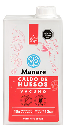 Pack 2 Caldos De Huesos Vacuno Y Pollo 500ml C/u