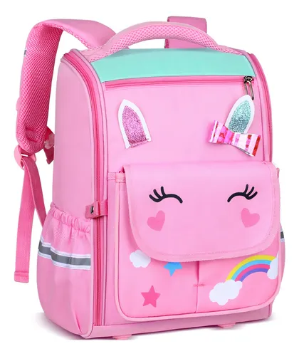 Mochila Niñas Escolar Kawaii De Impermeable Gran Capacidad Color Rosa