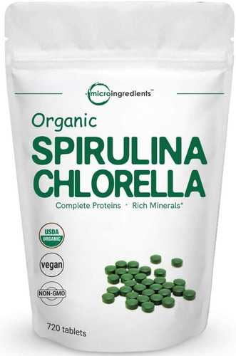 Clorella Y Espirulina Orgánica 3000mg, 720 Tabletas