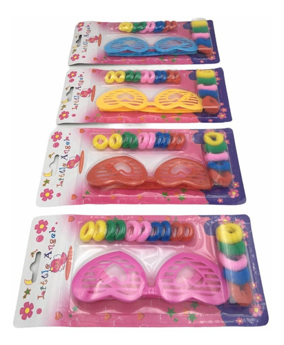 Colitas De Pelo + Anteojo Juguete Niñas Diversion 16 Piezas