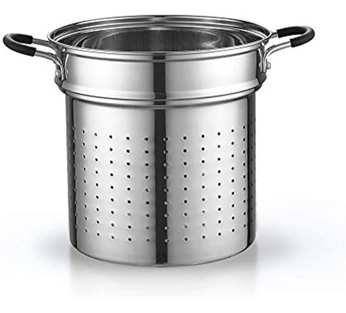 Cook N Home - Olla Para Cocinar Pasta Al Vapor, Acero Inoxid