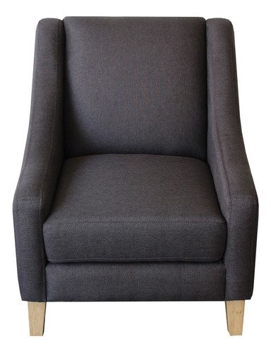 Sillon Sauco 1 Plaza - Madera Y Tapiz Color Gris Diseño De La Tela Lino