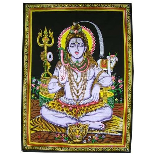 Hermoso Tapiz De Meditación De Shiva Yoga, 30 X 43 Pul...