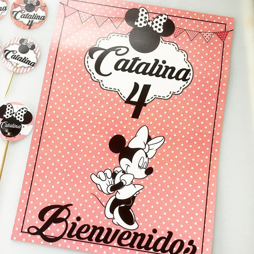 Minnie Vintage Partybox Candybar Kits Impreso Para 12 Cumple