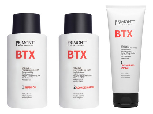 Shampoo + Acondicionador + Tratamiento Btx - Primont