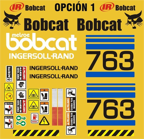 Calcomanías Para Minicargador Bobcat 763 Opción 1